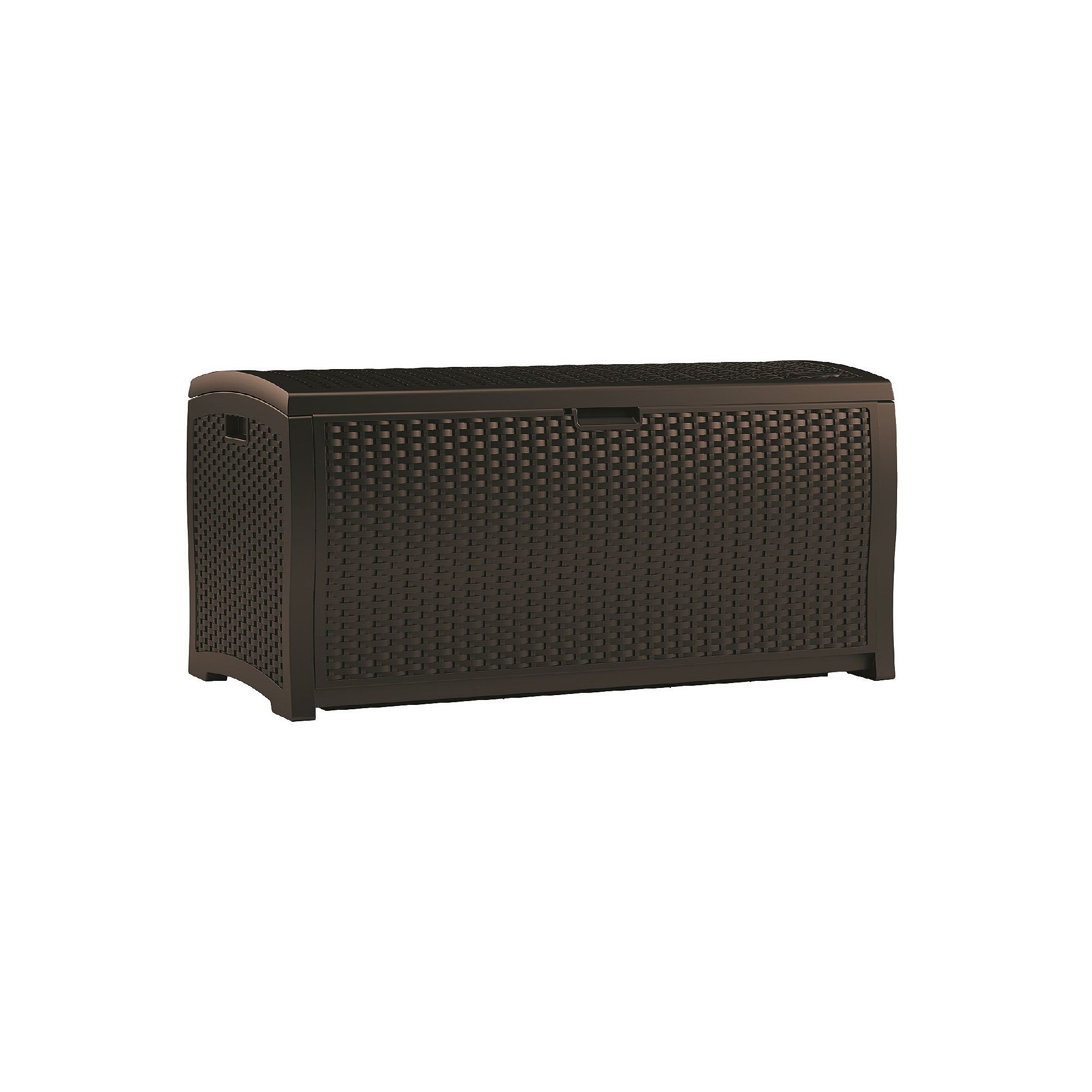 Suncast Basketweave 99-Gallon Storage Box - Outdoor, Brown