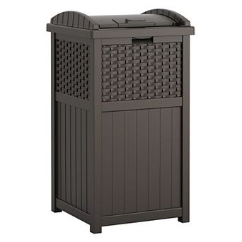 Suncast 33-Gallon Resin Wicker Trash Hideaway