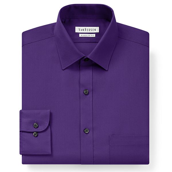 Van Heusen Classic-Fit Pincord Spread-Collar Dress Shirt - Men