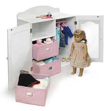 Badger Basket Mirrored Doll Armoire 