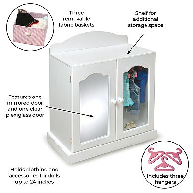 Badger Basket Mirrored Doll Armoire
