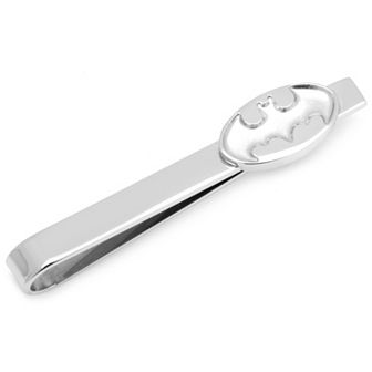 Men's Cuff Links, Inc. Batman Recessed Shield Silver-Plated Tie Bar