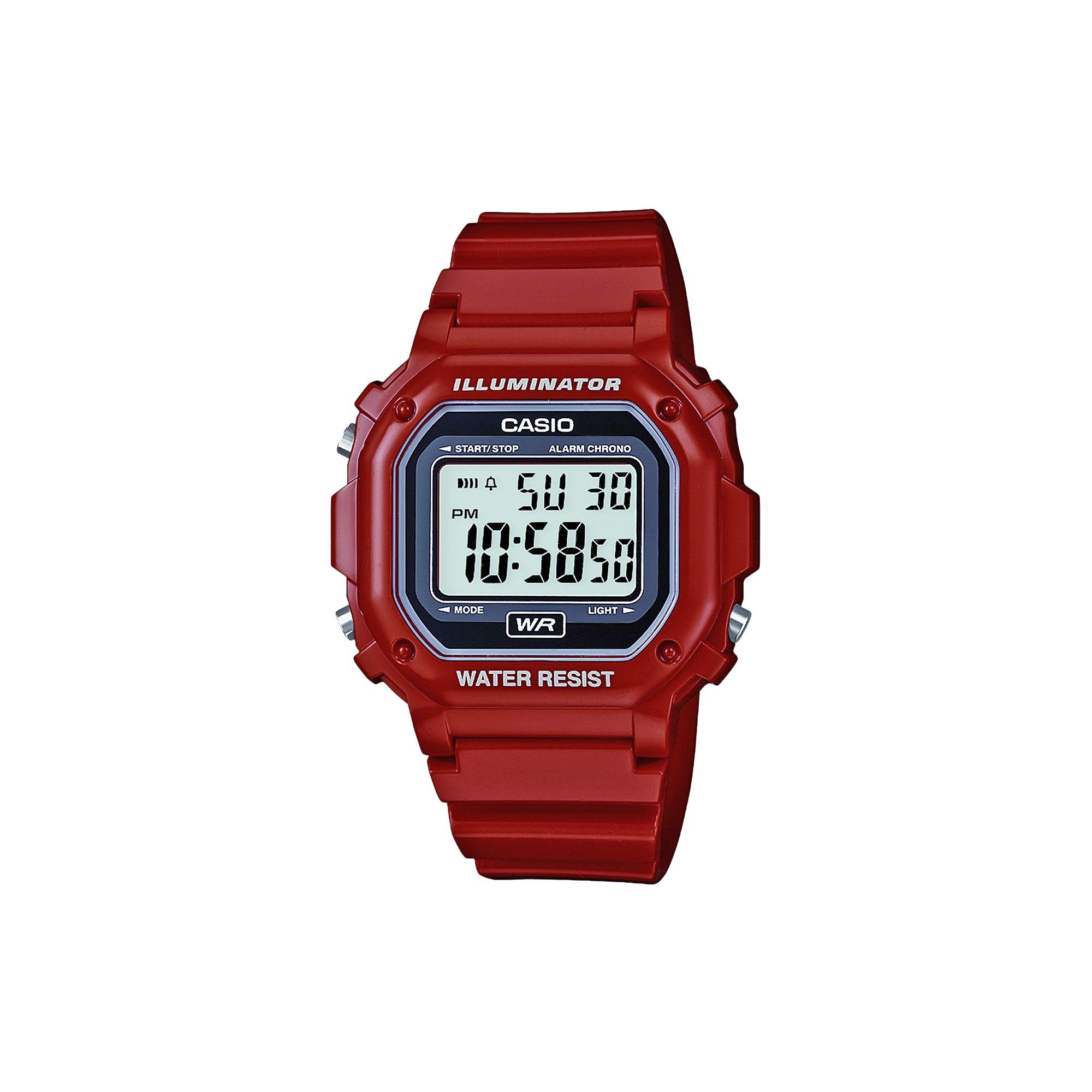 Casio Unisex Illuminator Digital Chronograph Watch, Womens, Red