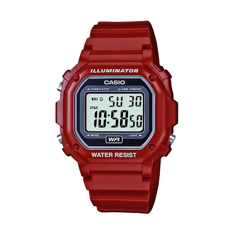 Casio Unisex Illuminator Digital Chronograph Watch, Women's, Red