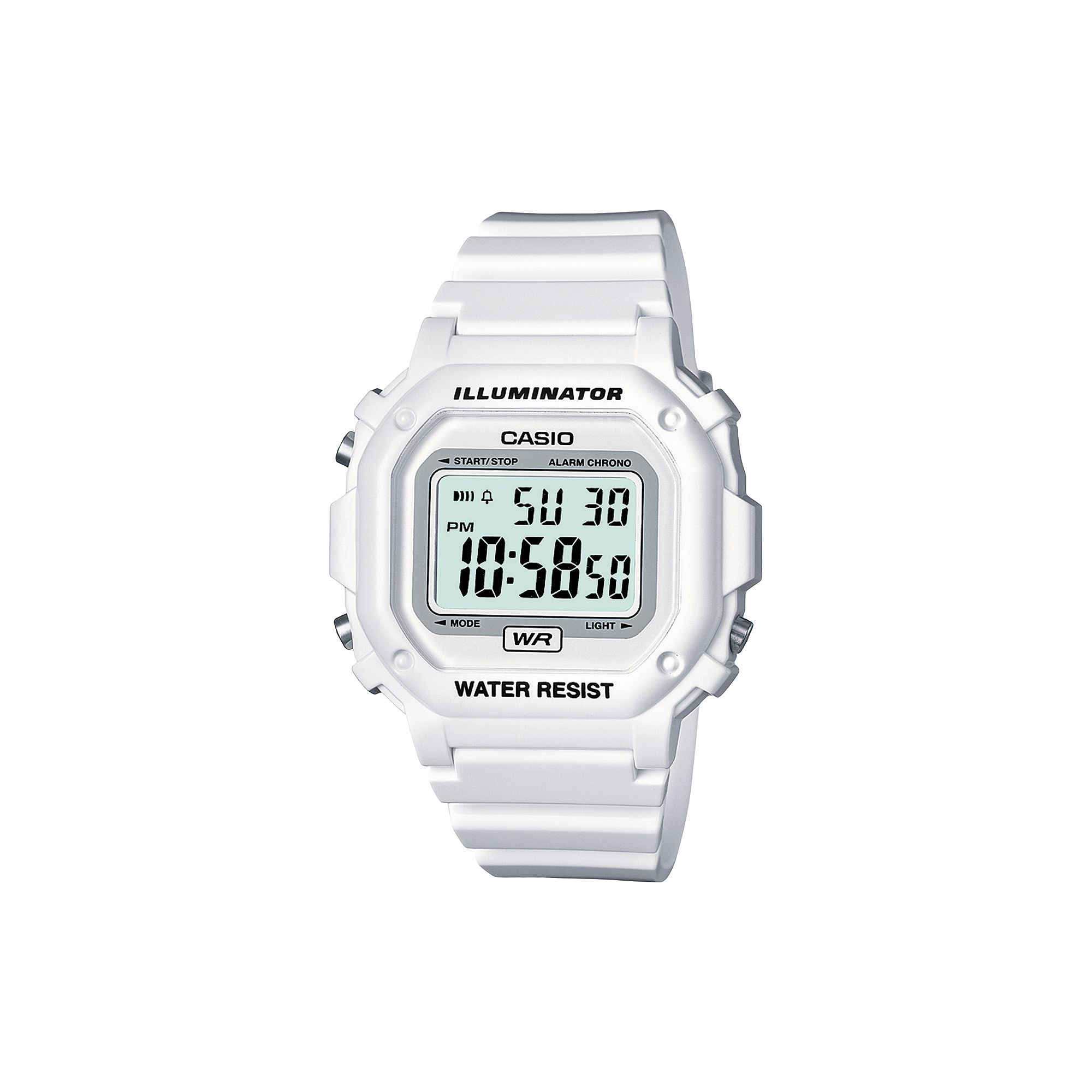 Casio Unisex Illuminator Digital Chronograph Watch, Womens, White