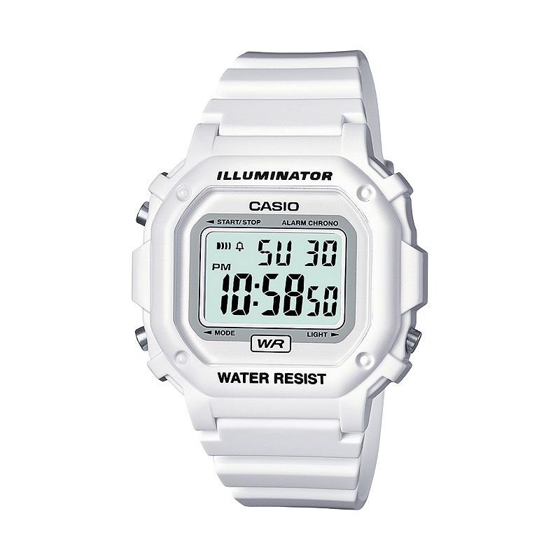 Casio Unisex Illuminator Digital Chronograph Watch, Women's, White