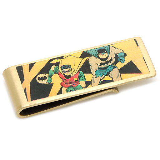 Flash Super hero Gold-tone Cufflinks Money Clip Engraved Gift Set