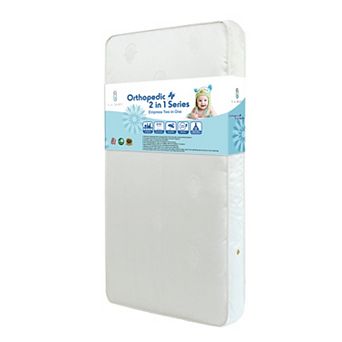 LA Baby 2-Stage Premium Standard Crib/Toddler Waterproof Mattress with Natural Coconut Fiber Layer