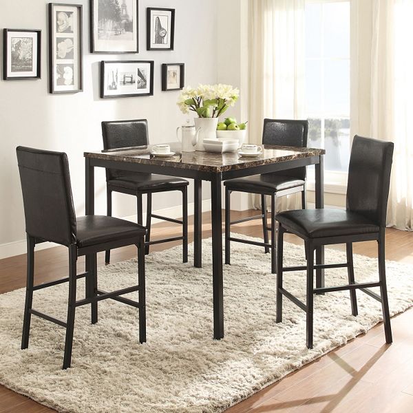 Homevance Catania 5 Piece Dining Table Counter Chair Set
