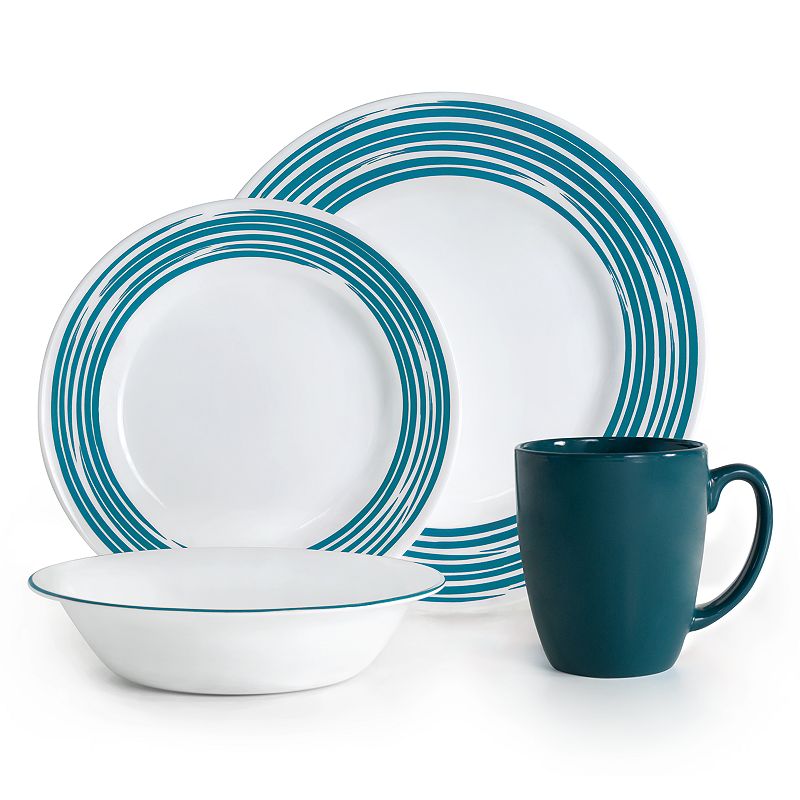 UPC 071160086272 product image for Corelle Brushed 16-pc. Dinnerware Set, Turquoise/Blue, 4 PLSET 16 | upcitemdb.com