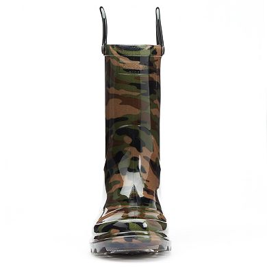 Western Chief Boys' Camouflage Light-Up Rain Boots