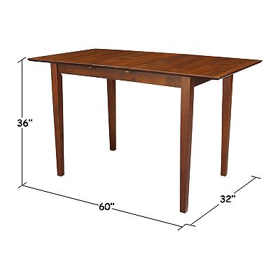 International Concepts Solid Wood Shaker Butterfly Extension Counter-Height Table