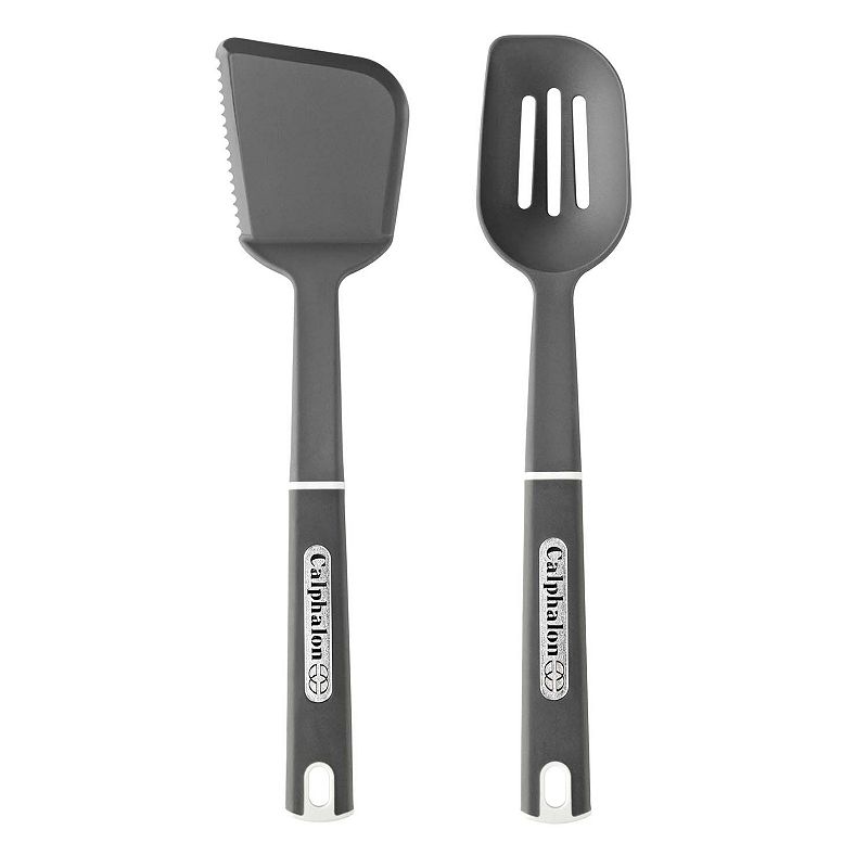UPC 016853058792 product image for Calphalon 2 pc. Small Nylon Slotted Spoon and Turner Set, Grey | upcitemdb.com