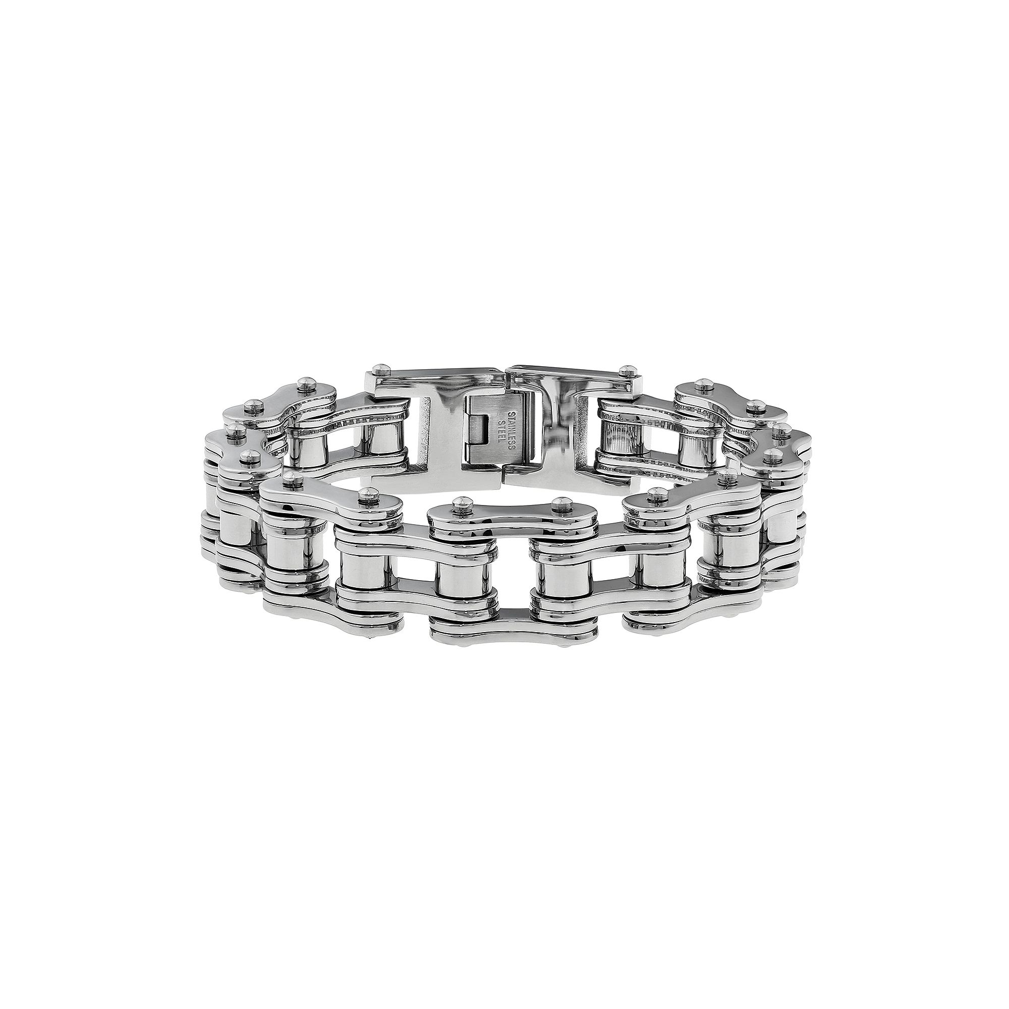 LYNX Stainless Steel Motorcycle Chain Bracelet - Men, Mens, Size: 8.5, 