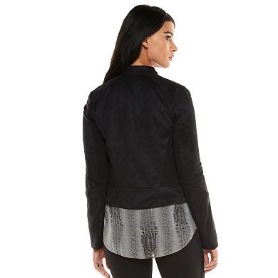 Elie Tahari for DesigNation Faux-Suede Motorcycle Jacket - Women's