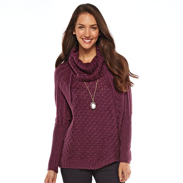 Women's Apt. 9® Lurex Textured Turtleneck Sweater