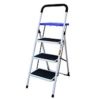 AmeriHome 3-Step Steel Metal Ladder with Paint Tray