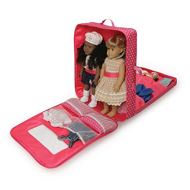 Badger Basket Double Doll Suitcase and Sleeping Bag Set