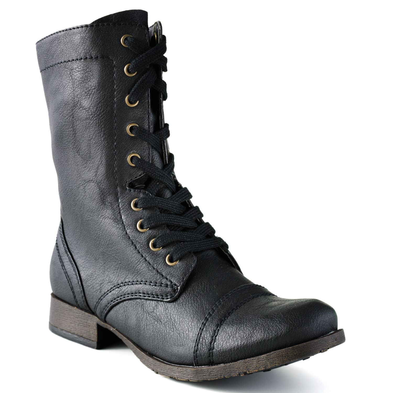 kohls black combat boots