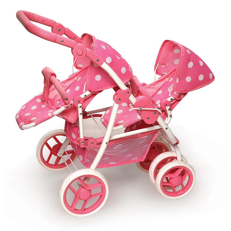 Badger Basket Convertible Double Doll Stroller, Pink
