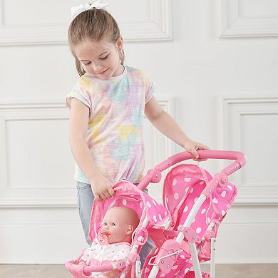 Badger Basket Convertible Double Doll Stroller