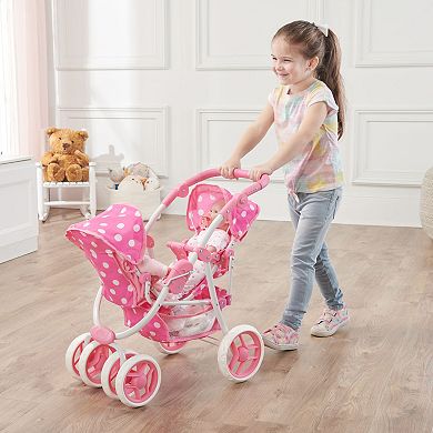 Badger Basket Convertible Double Doll Stroller