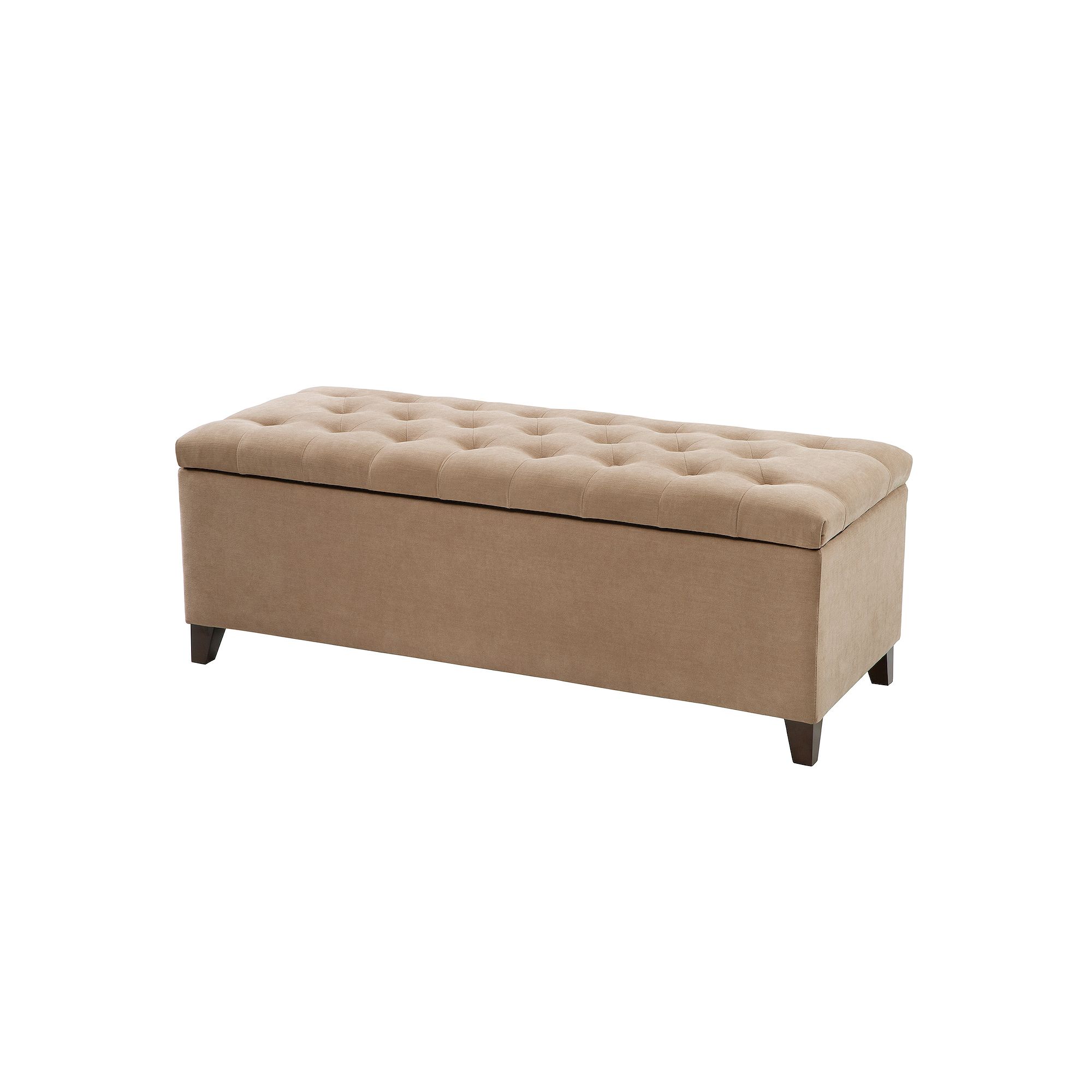 Madison Park Shandra Top Soft Close Tufted Storage Ottoman, Beige