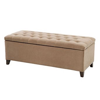 Madison Park Shandra Top Soft Close Tufted Storage Ottoman