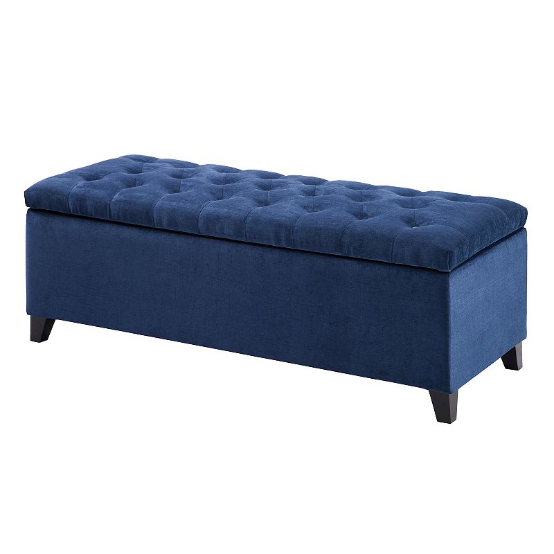 18.80" Shandra Bench Storage Ottoman with Tufted Top Blue - Home