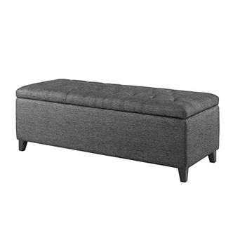 Madison Park Shandra Top Soft Close Tufted Storage Ottoman
