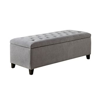 Madison Park Shandra Top Soft Close Tufted Storage Ottoman
