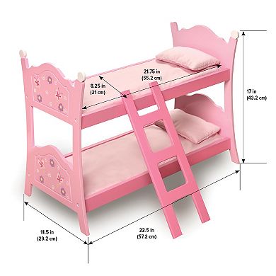 Badger Basket Blossoms & Butterflies Doll Bunk Bed with Ladder