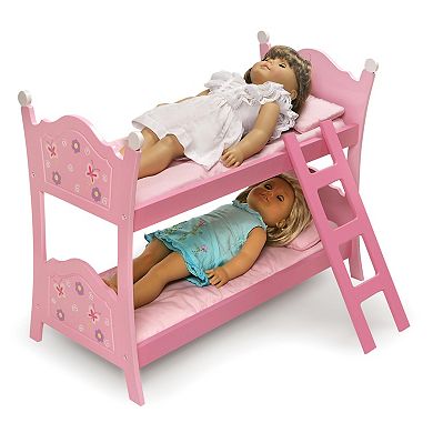 Badger Basket Blossoms & Butterflies Doll Bunk Bed with Ladder