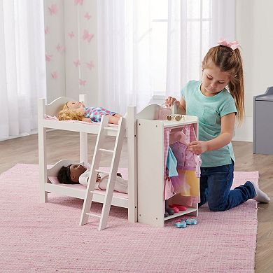 Badger Basket Doll Bunk Bed with Storage Armoire