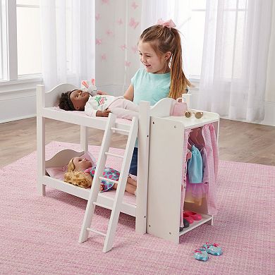 Badger Basket Doll Bunk Bed with Storage Armoire