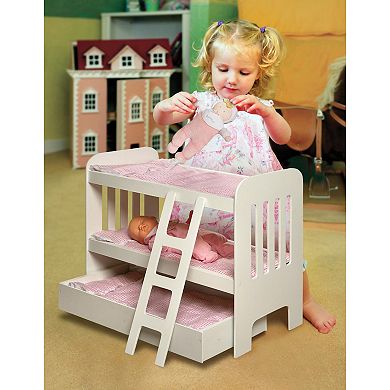 Badger Basket Trundle Doll Bunk Bed with Ladder