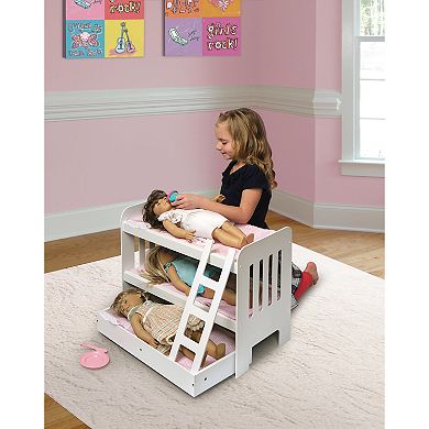 Badger Basket Trundle Doll Bunk Bed with Ladder