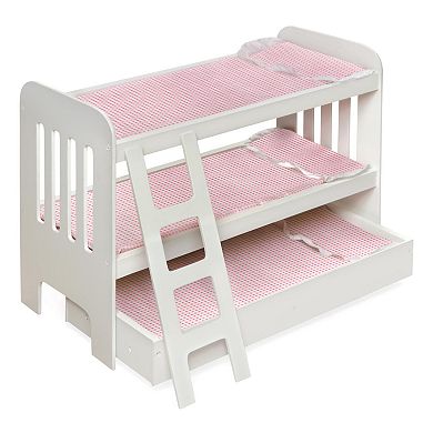 Badger Basket Trundle Doll Bunk Bed with Ladder