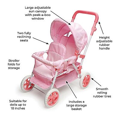 Badger Basket Double Doll Folding Stroller