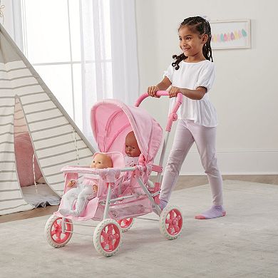 Badger Basket Double Doll Folding Stroller