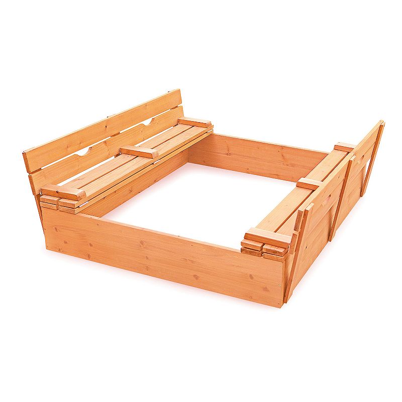 Badger Basket Covered Convertible Cedar Sandbox, Multicolor