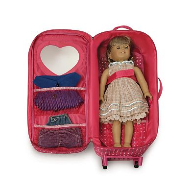 Badger Basket 2-in-1 Doll Wheeled Travel Case with Bed