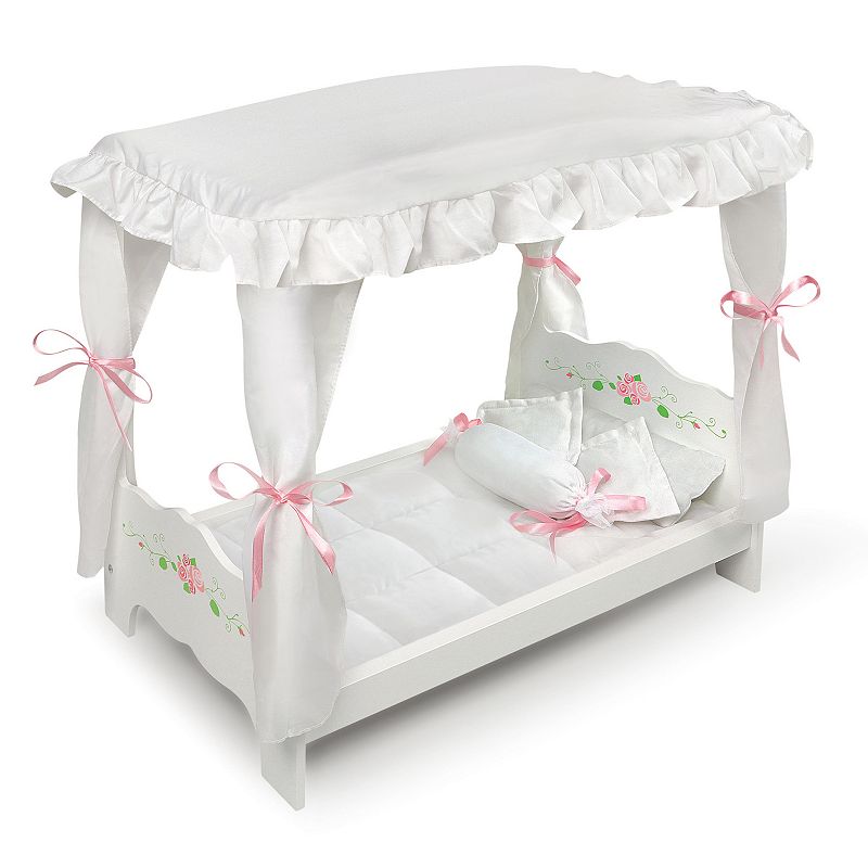 Badger Basket Doll Canopy Bed, White