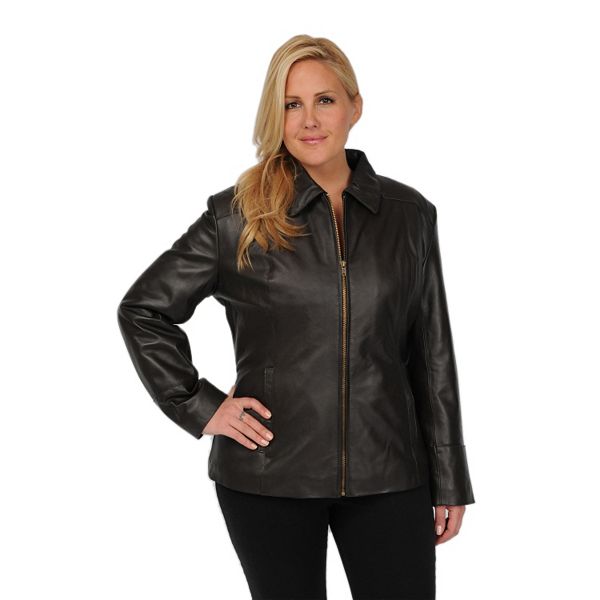 Plus Size Excelled Leather Scuba Jacket