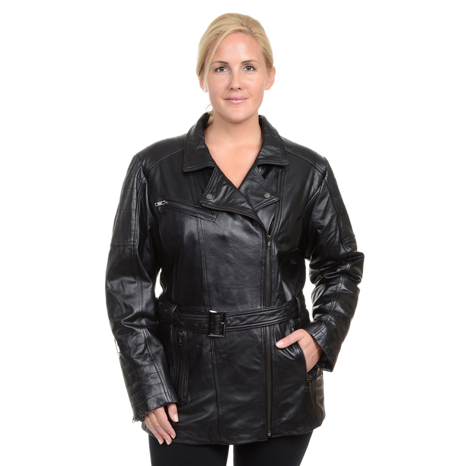 kohls plus size leather jacket