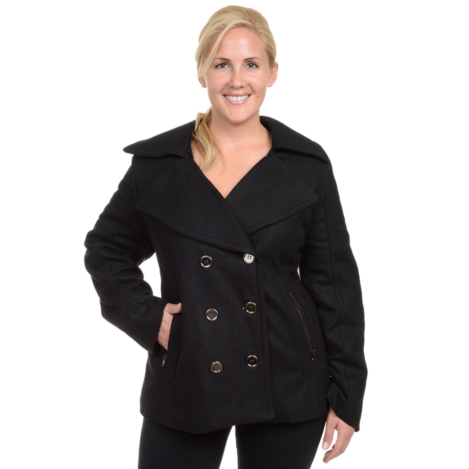 plus size women's pea coat