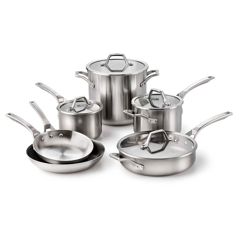 UPC 016853056132 product image for Calphalon AccuCore Stainless Steel 10-pc. Cookware Set, Silver, 10PC | upcitemdb.com