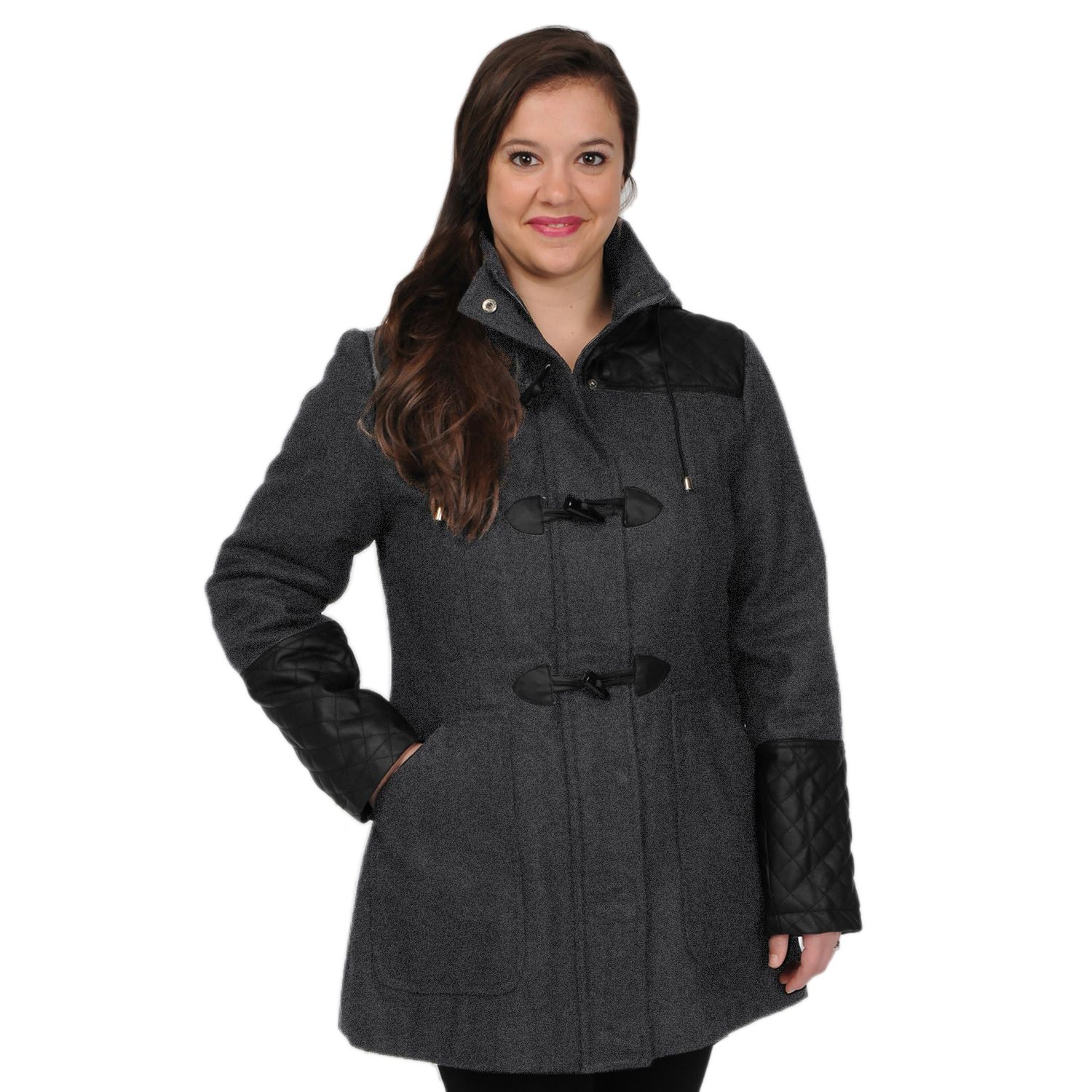 plus size wool coat with hood