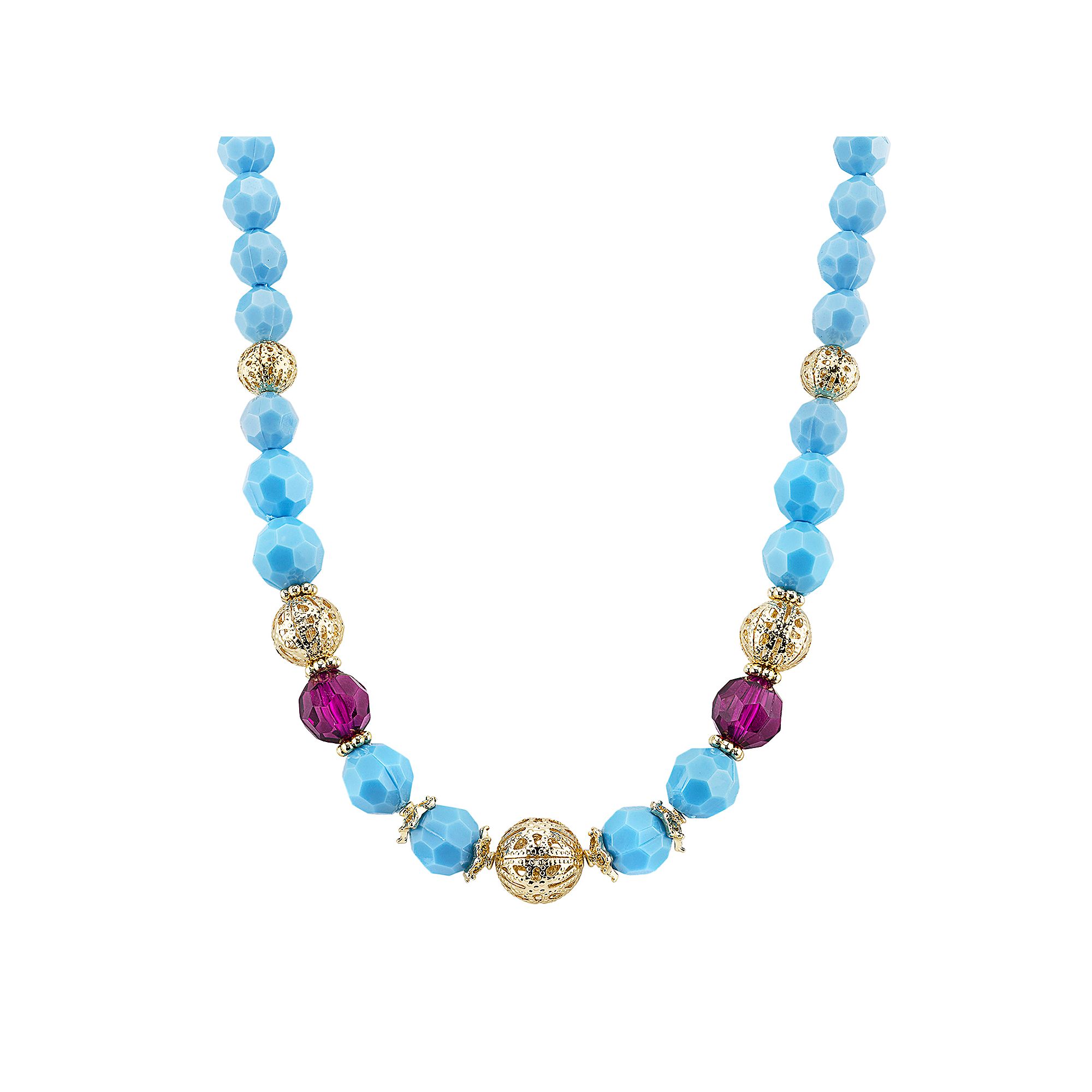 1928 Bead Necklace, Womens, Size: 16, Multicolor