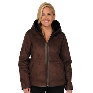 Plus Size Excelled Faux-Shearling Hooded Jacket